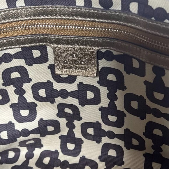 GUCCI Sherry Line Auth GG Pattern Gold Beige Canvas Leather Shoulder Tote Bag - Picture 16 of 16